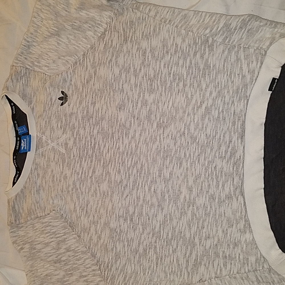 Womens Adidas soft knit sweater size Small color gray